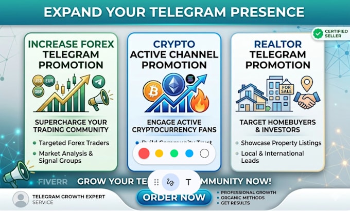 increase forex telegram promotion, crypto active channel, realtor telegram promo