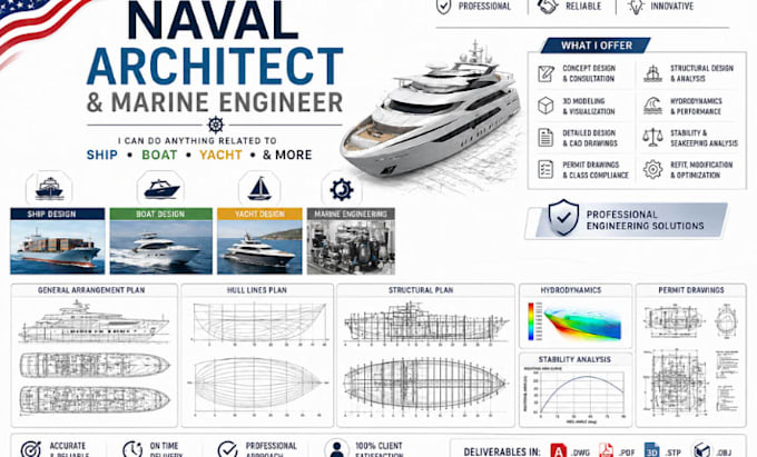 Progettare e revisionare layout di navi, piani ga e strutture navali ...
