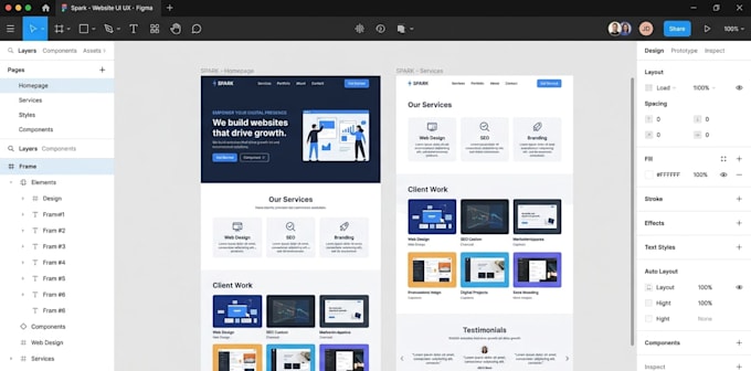 create clean website UI UX design in figma