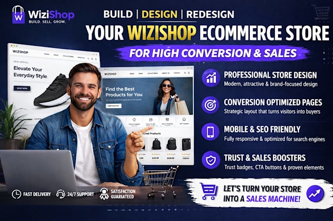 build design redesign your wizshop ecommerce store for high conversion