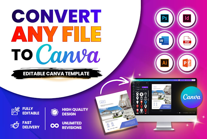 convert, recreate or redesign any file to canva