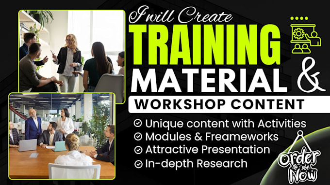 do corporate training material and workshop content with activities