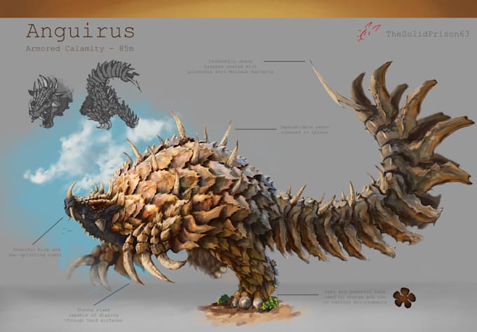 create creature design and illustrations highly detailed