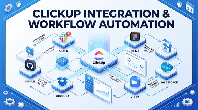 integrate, connect clickp with dropbox, figma github, zoom, slack, salesforce