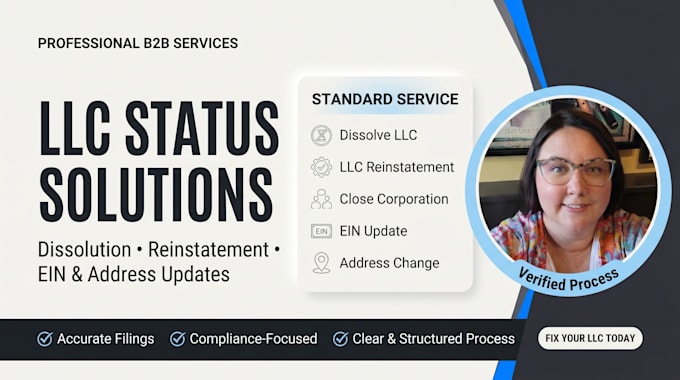 dissolve llc, reinstate llc, close corporation and ein, llc address change