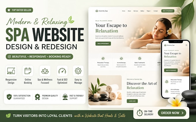 design a professional spa website with booking system
