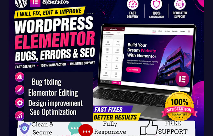fix elementor issues optimize wordpress improve SEO wordpress bug fix