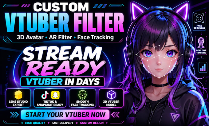 create vtuber filter with face tracking for streaming and social media