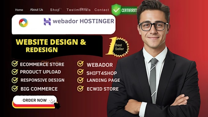 build webador website hostinger website shift4shop, bigcommerce webador redesign