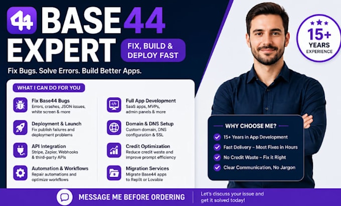 base44 expert base44 bug fixing base44 migration  base44 debugging replit