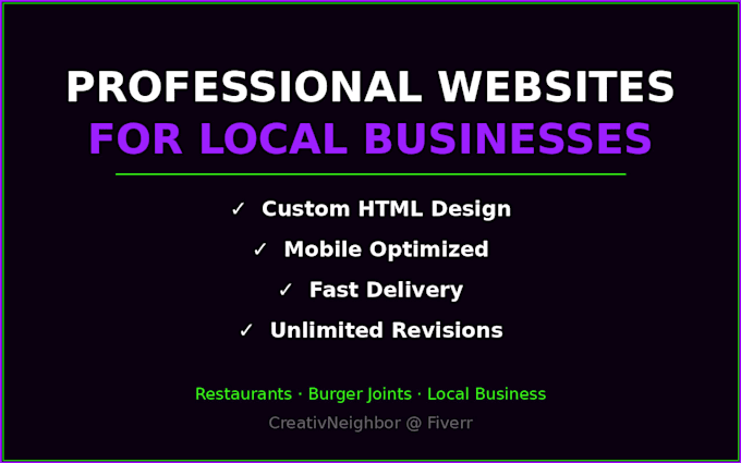 create a professional website for your restaurant or local business