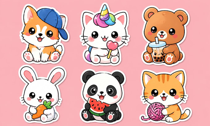 draw cute kawaii planner sticker set