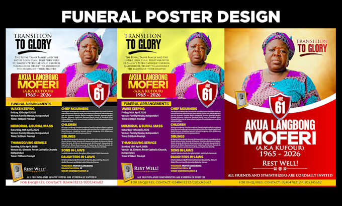 design professional funeral poster obituary flyer fast