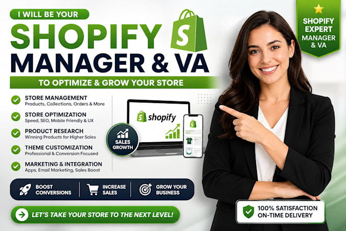 optimize shopify store as a shopify manager and shopify VA