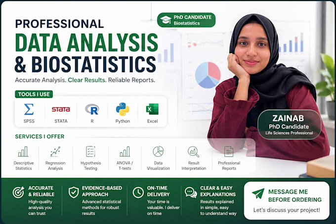 do biostatistics data analysis using excel, spss, stata,or r