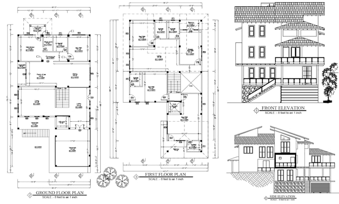 draw your architectural floor plan, layout, elevations, etc in cad