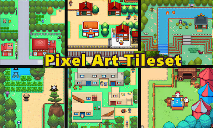 create custom pixel art tileset game assets sprite sheet rpg game map background