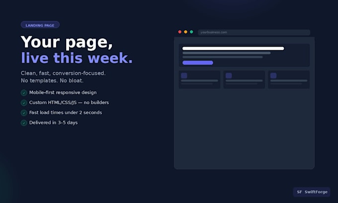 build a fast conversion focused landing page for your business
