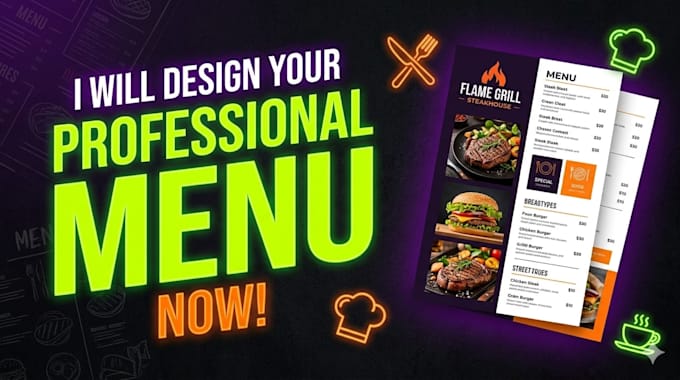 design a professional restaurant menu