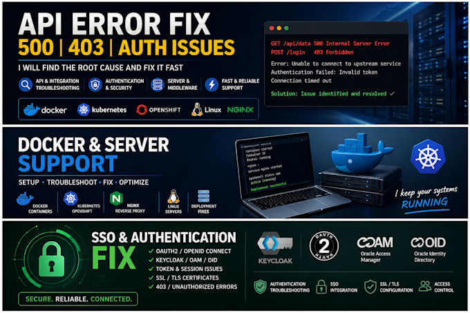 setup or fix docker, kubernetes, nginx or server environment