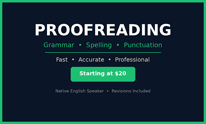 proofread and edit your document for grammar and spelling errors