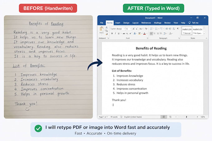 retype PDF or image into word fast and accurately