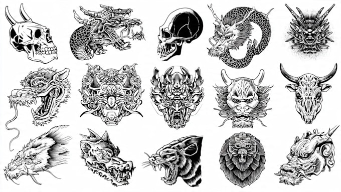 design a bold custom color tattoo artwork