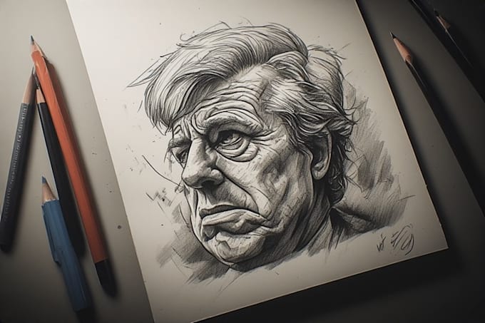 draw a hedcut wsj portrait style from photo