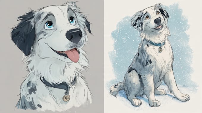 draw a cute disney style pet portrai