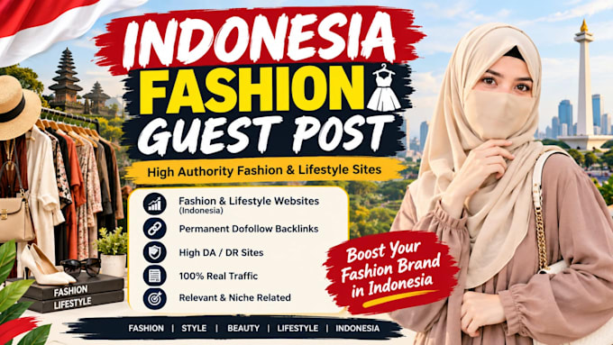 provide indonesian fashion guest post backlinks on websites
