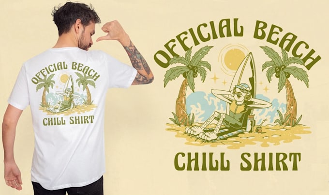 do unique summer beach t shirt logo design