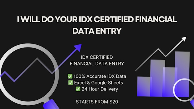 excel financial data entry by idx certified
