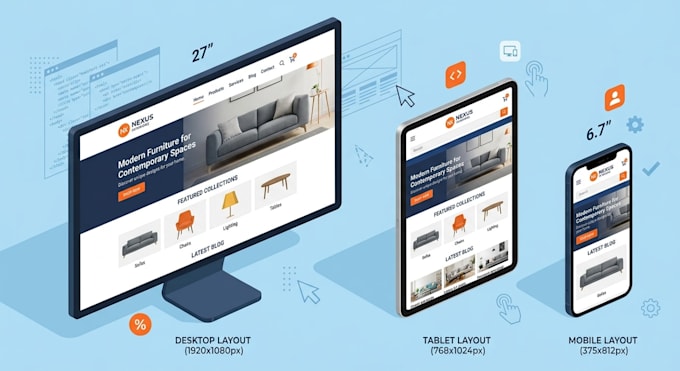 design responsive website UI UX layouts