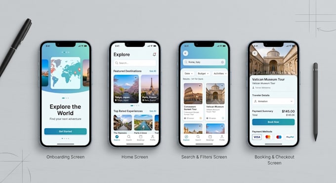design modern app UI UX with prototypes