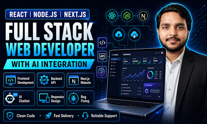 Seré tu desarrollador web full stack en react, nodejs, nextjs con ia