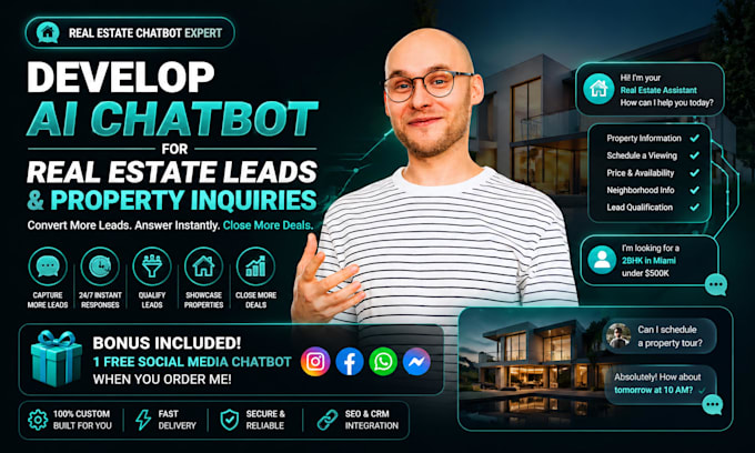 develop chatbot for real estate leads and property inquiries