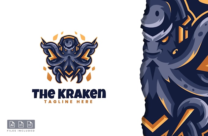 do modern creative professional kraken logo
