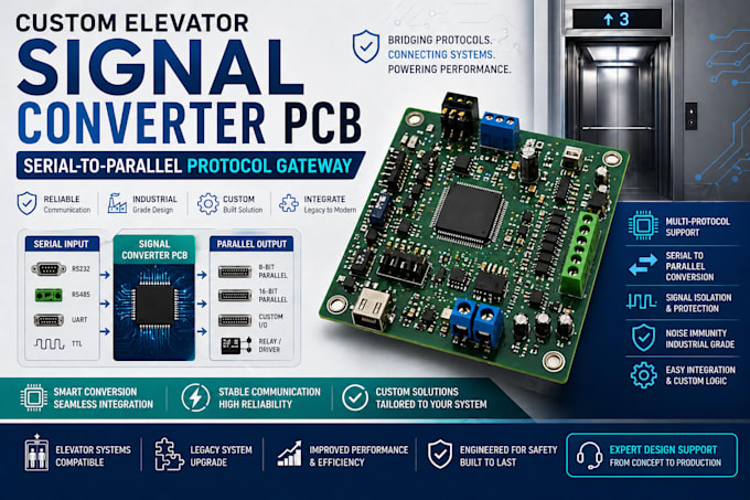 design custom serial to parallel signal converter pcb for elevator systems