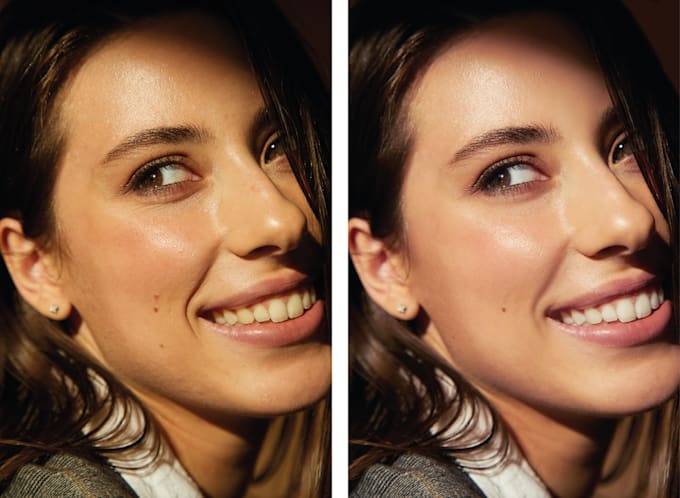 do beauty retouching with natural skin texture