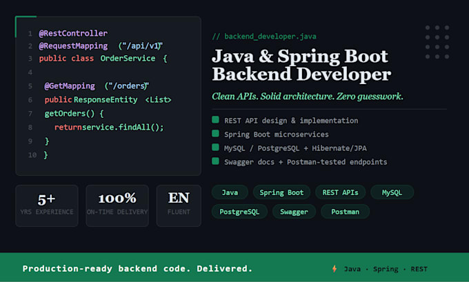 develop java spring boot rest api and backend services