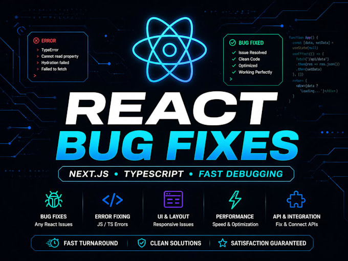 Fix react or next bugs fast by Eragon1x2 | Fiverr