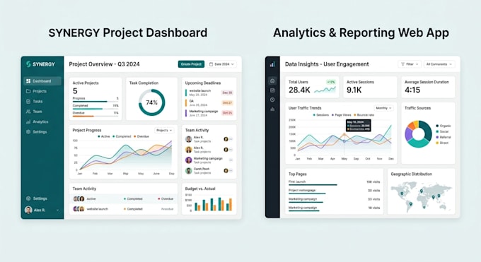 design creative UI UX dashboards and web apps