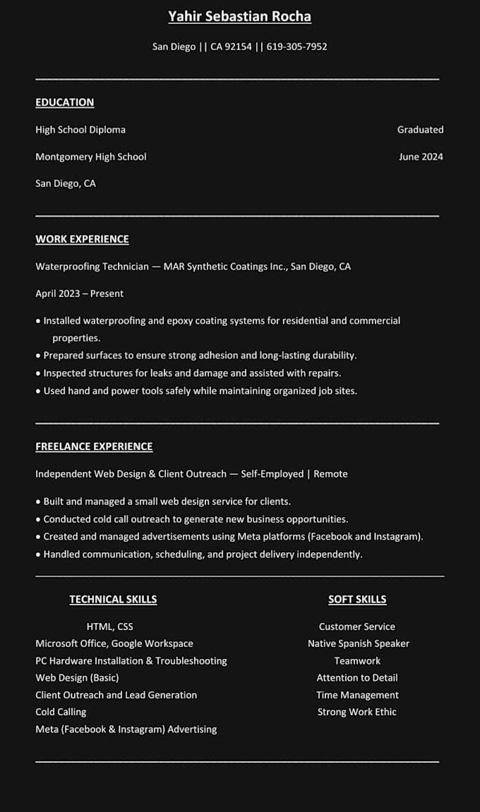 create a professional ats resume and CV design