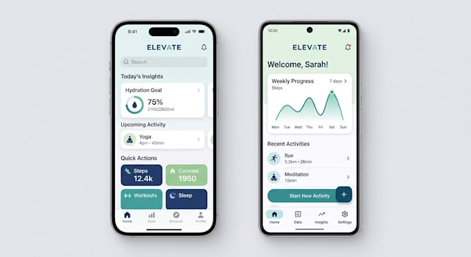 design beautiful UI UX for ios and android apps