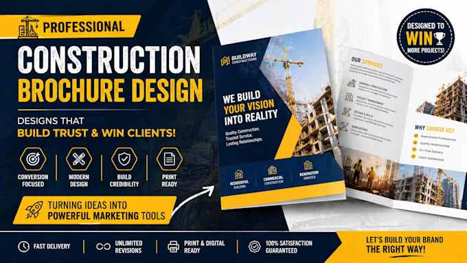design construction brochure that converts clients