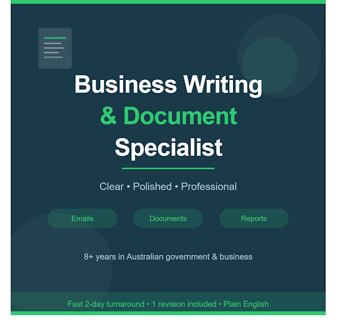 write and edit professional business documents and emails