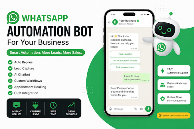build whatsapp automation bot with auto replies and lead capture