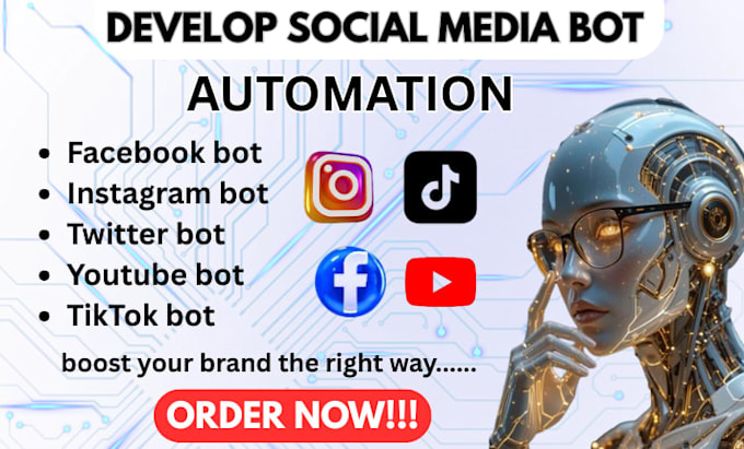 develop social media bot tiktok bot twitter api bot youtube bot