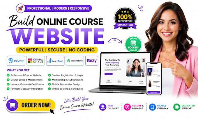build edumy digitalchalk learndash teachstack ezy online booking course website