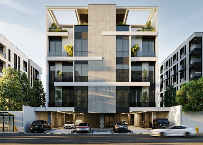 modern 3d cgi architectural, interior villa rendering, house building modeling
